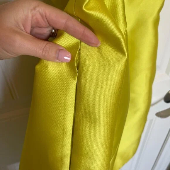 Kate Spade Structured Silk Neon Yellow Mini Dress - 2 - Picture 9 of 10